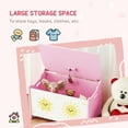 thumbnail image 3 of Sesslife Kids Toy Box for Boys Girls, Wood Kids Storage Organizer with Safety Hinged-Lid and Storage Bench, Cute Toy Chest for Living Room, Toddler Room, Bedroom, Aged 3+, Pink, 3 of 7
