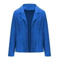 thumbnail image 4 of TKLPEHG Work Blazer for Women 2025 Casual Dressy Open Front Cropped Blazer Jackets Lapel Business Work Office Long Sleeve Cardigan Coats (Blue,XXL), 4 of 6