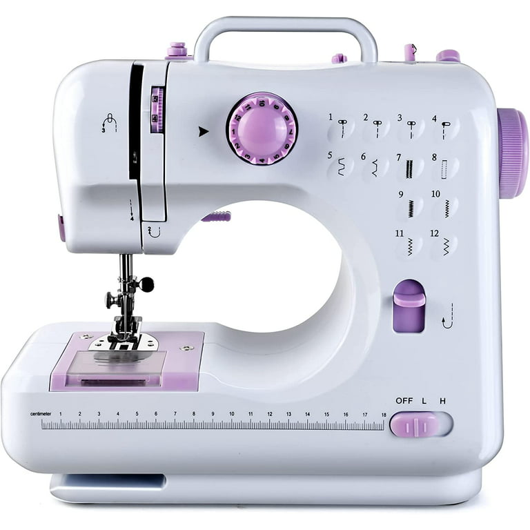 Mini Sewing Machine for Beginners by Astrophos, Small Portable Sewing Machine for Kids, Adult Mending Machine with Reverse Sewing and 12 Built-In