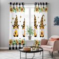 thumbnail image 6 of Kitchen Curtains 84 Inch Length 2 Panels, Spring Bee Gnomes Grommets Window Treatment Curtain, Sunflowers Black Checkered Thermal Curtains Drapes for Living Room/Bathroom, 6 of 9