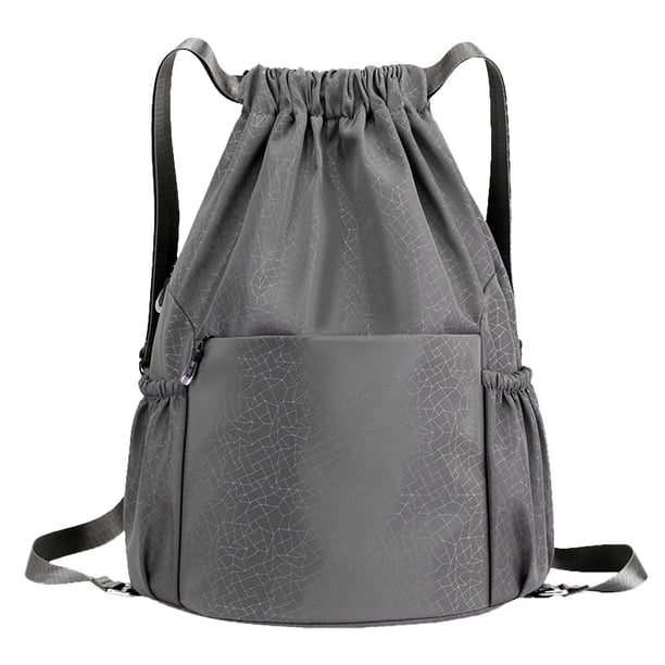 Mochila de viaje para hombre y mujer Bolsa de fútbol con cordón Gran capacidad Mochila deportiva para ciclismo y montañismo Bolsillo con cremallera