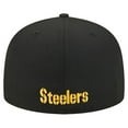 thumbnail image 4 of Men's New Era  Black Pittsburgh Steelers Overlap Wordmark 59FIFTY Fitted Hat, 4 of 5