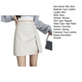 thumbnail image 7 of sunsanly Women Mini Skirt High Waist Zipper Split Solid Color Faux Leather Dress-up Irregular Smooth Surface Club Mini Skirt Women Clothes, 7 of 7