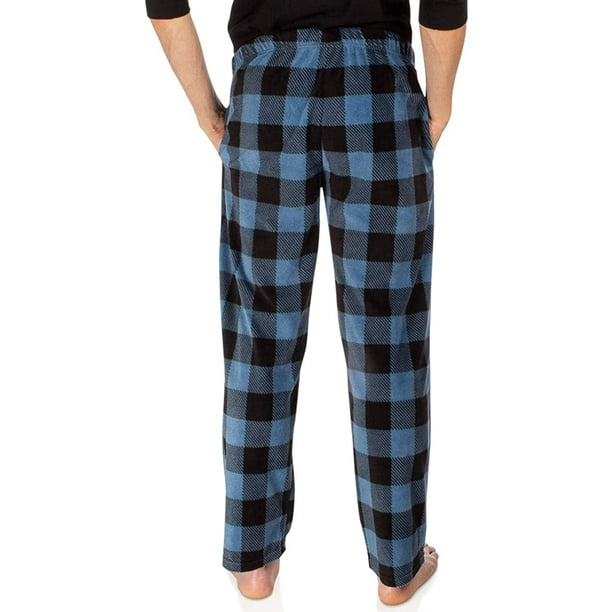 3 Pack Plaid Mens Pajama Pants Set Bottoms Fleece Lounge Sleepwear PJs with  Pockets Microfleece