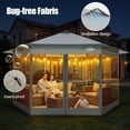 thumbnail image 7 of SANOPY 16'x16' Pop up Gazebo with 6-Sided Mosquito Netting, Patented Center Lock Pop up Screen Gazebo Canopy Instant Shelter for Deck and Lawns, Light Gray, 7 of 7