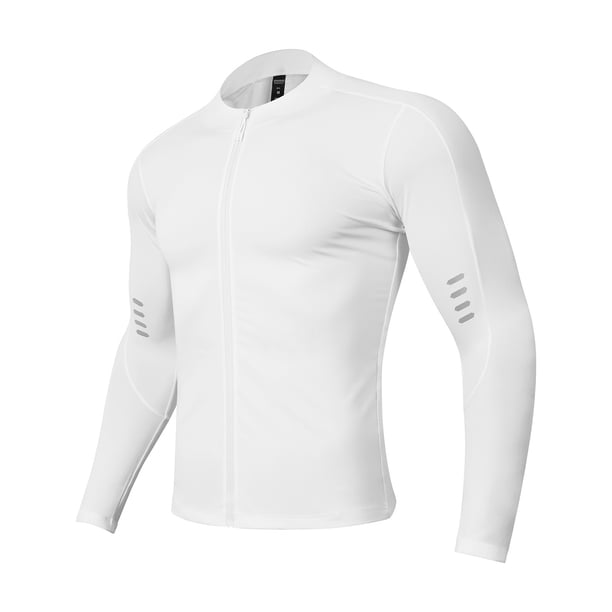 pstuiky top de hombre Ropa de ciclismo para hombre de secado elástico, ropa de entrenamiento de manga larga para correr, cárdigan de punto con cremallera, ropa de