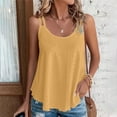 thumbnail image 2 of MeetoTime 2024 Women's Tank Top Round Neck Solid Color Casual Cami Hollow-Out Spaghetti Strap Vest, 2 of 6