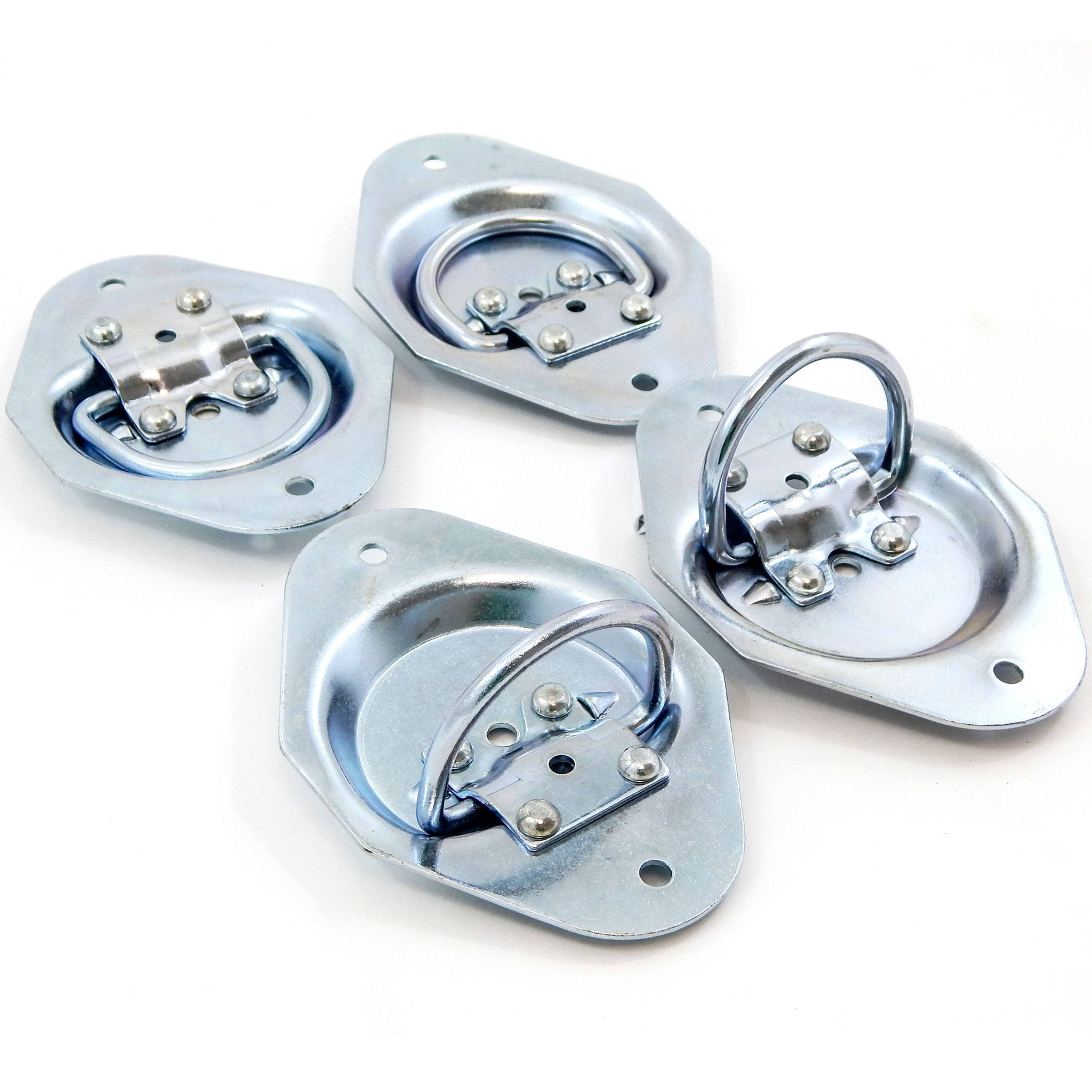 (4) Recessed Tie Down D Rings 1/4 Inches Dia. Lashing Flatbed Trailer