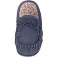 thumbnail image 2 of SNUGRUGS Grace Womens Suede Moccasins with Floral Cotton Inner and Rubber Sole - Navy - US 9, 2 of 7