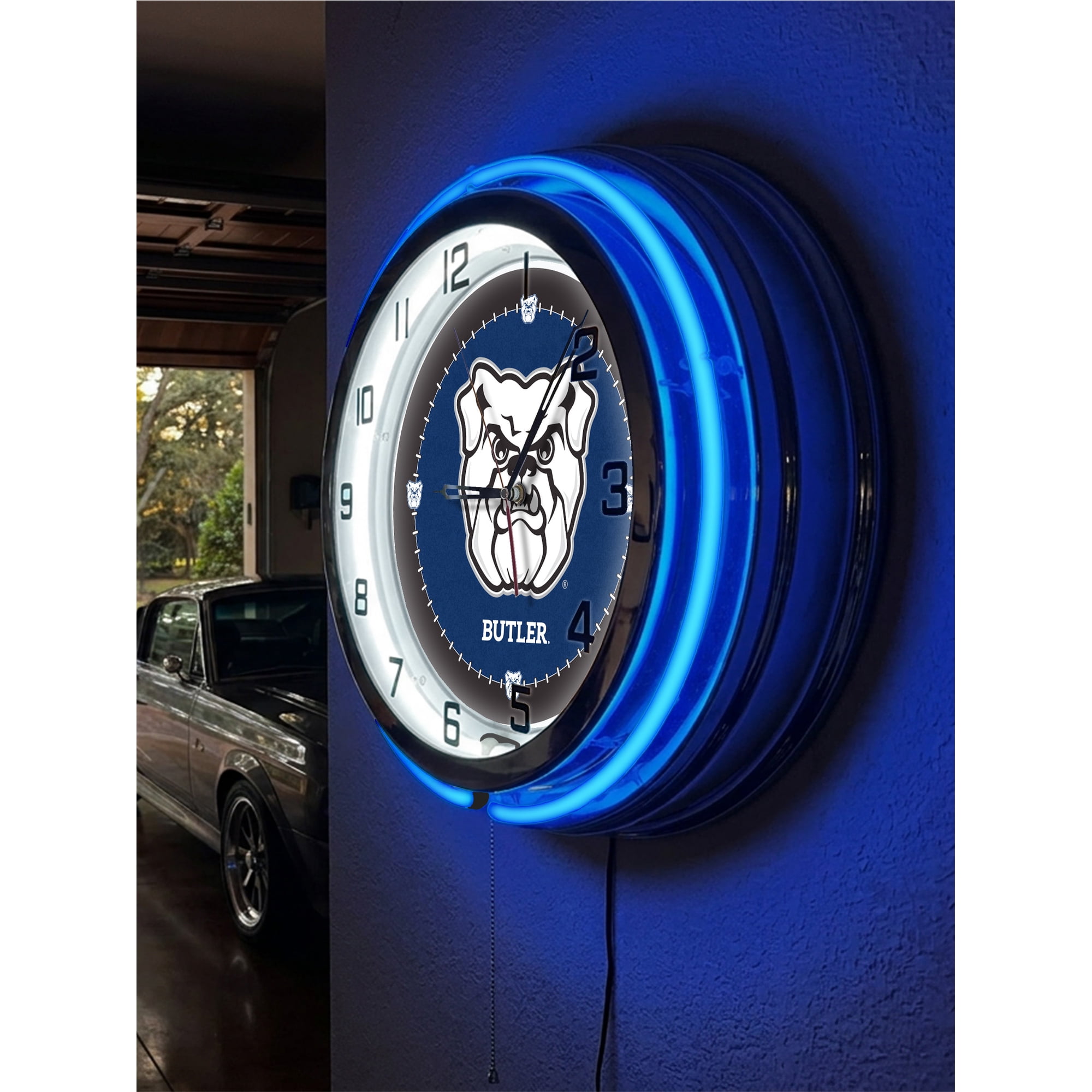 Butler University 19 Double Neon Wall Clock