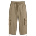 thumbnail image 5 of Guluxicc Women's Cargo Pants with Multi Pocket Elastic Waist Drawstring Cropped Trousers for Everyday Summer Fall, 5 of 7