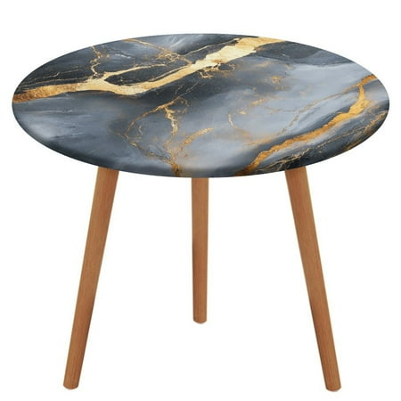 

Colorful Marble Grey (25) Tablecloth Round Elastic Fitted Waterproof Table Cover Cloth for Dining Room Indoor Outdoor Decor