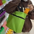 thumbnail image 3 of Pebbuoy Foldable Roller Shopping Bag with Rotary Wheels Large Capacity Great Load Bearing Straps Waterproof Fabric Smooth Zipper Retractable Trailer Grocery Bag, 3 of 7