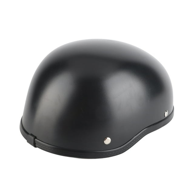 Casco de motocicleta exquisito para hombre, casco retro de media cara, negro mate