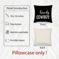 thumbnail image 5 of Western Bedroom Decor Throw Pillow Cover,Cowboy Cowgirl Teen Girls Boys Gifts,Western Pillow Covers Funny Couple Pillow Case 18 x 18 Inch Home Sofa Bed Decor Set of 2 (black1), 5 of 5