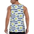 thumbnail image 3 of Easygdp Daisy Striped Nautical Men's Tank Top, Sleeveless Muscle T Shirts, Breathable, Quick-Dry, Loose for Gym, Running, Fitness - Medium, 3 of 9