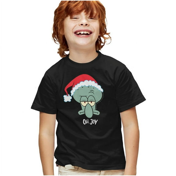 Spongebob Squarepants Squidward Christmas Joy Kids T Shirtfor Youth Toddler Boys and Girls