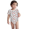 thumbnail image 2 of Xecao Hand Drawn Strawberry Pattern Baby Climbing Bodysuit Short Sleeve Onesie Unisex 0-12 Months Baby Shirt Newborn Outfits Crotch snap design-9M, 2 of 6