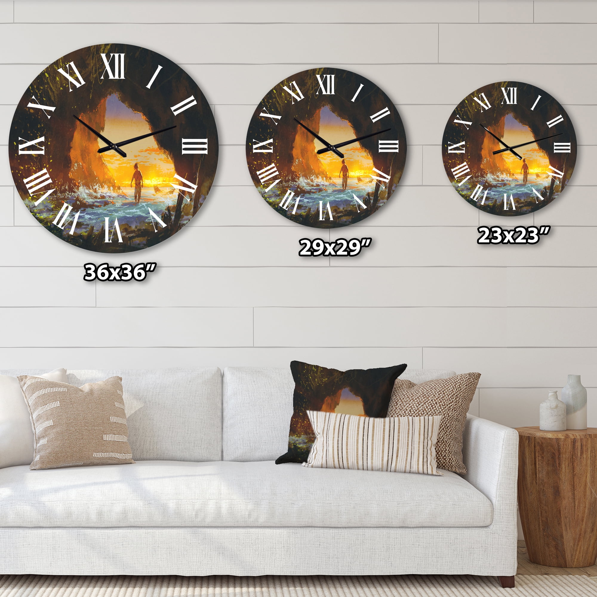 Designart 1 in Quartz Coastal Wall Clock