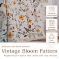 thumbnail image 3 of PixelForge Boho Floral Linen Curtain, Farmhouse Curtain for Living Room, Light Filtering Rod Pocket, 1 Panel, Mustard Floral, 52 x 84 Inches, 3 of 7
