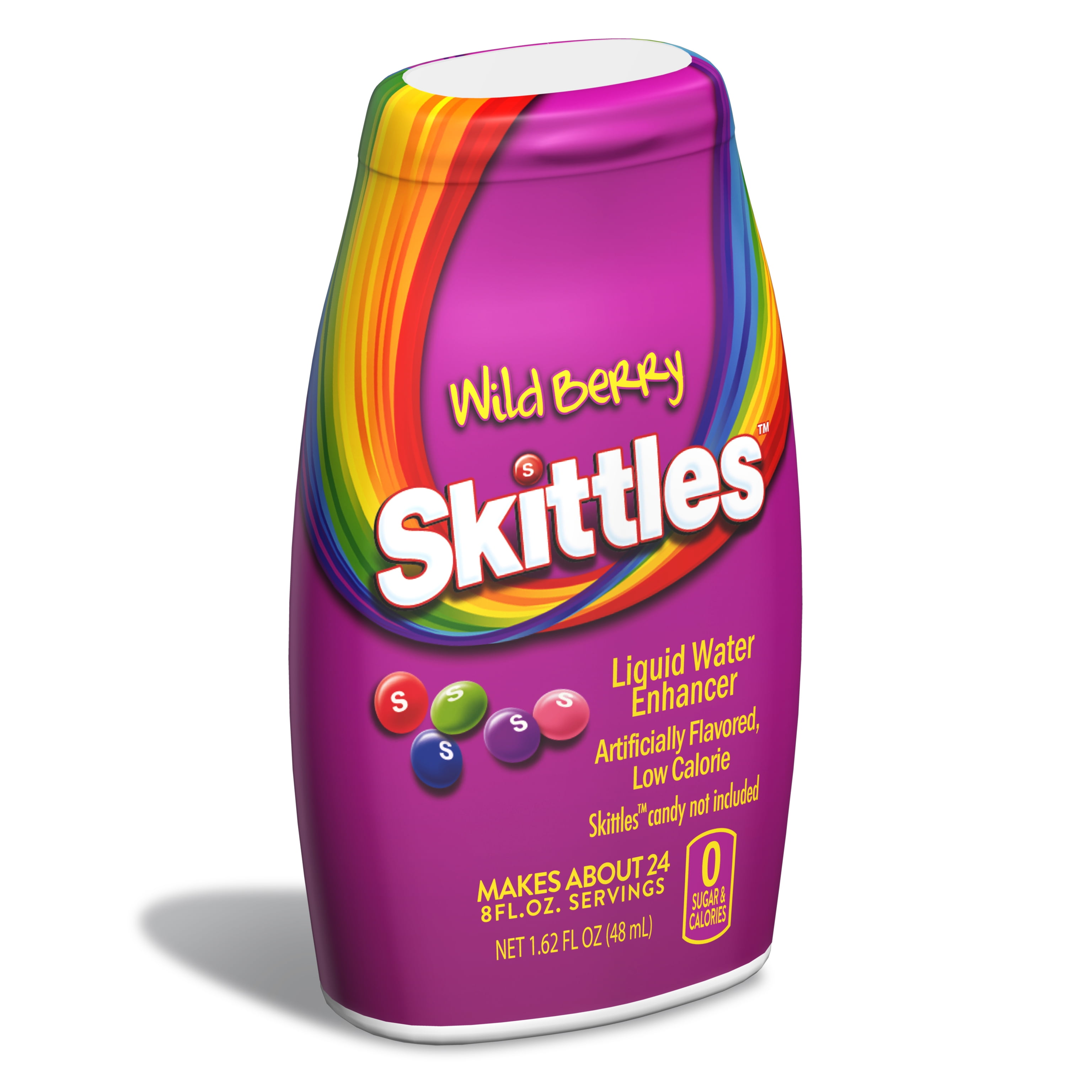 Skittles Sugar Free Wild Berry Liquid Water Enhancer Mix, 1.62 fl oz, Makes 24 Servings