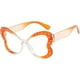 thumbnail image 1 of wonima44 Butterfly Shape Glasses for Women Lightweight Retro Cat Eye Frame Blue Light Blocking Clear Flat Lens, 1 of 1