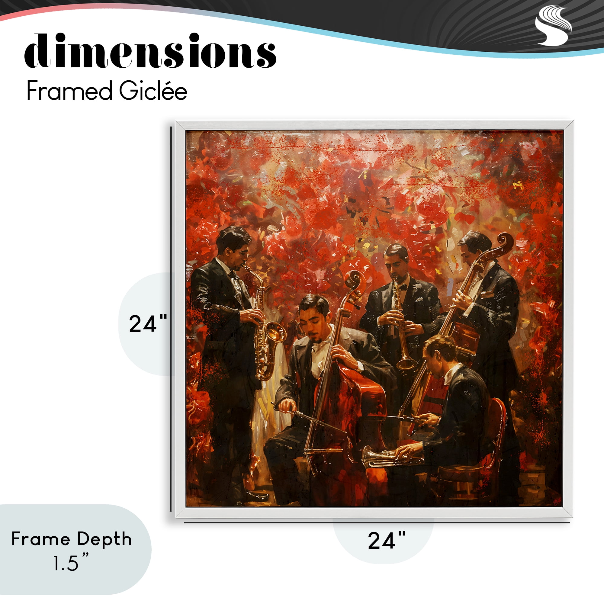 Stupell Industries Play More Jazz Performance White Framed Giclee Art, design by Marta Wiley