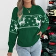 thumbnail image 2 of vigerkar Women's Ugly Christmas Sweater Funny Christmas Reindeer Crew Neck Holiday Sweater Tunic Pullover (Green, M), 2 of 8