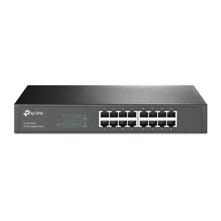 TP-Link - 16-Port 10/100/1000 Mbps Gigabit Ethernet Switch - Black