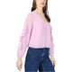thumbnail image 1 of bar III Blusa con botones y mangas con volantes para mujer, rosa, grande, 1 of 1