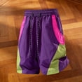 thumbnail image 5 of JOANKDMI Athletic Shorts for Women with Pockets Basketball Wide Leg Drawstring Quick Dry Color Patchwork Straight Comfortable Elastic Waisted Bottoms Sports Gym Outdoor Shorts, 5 of 5