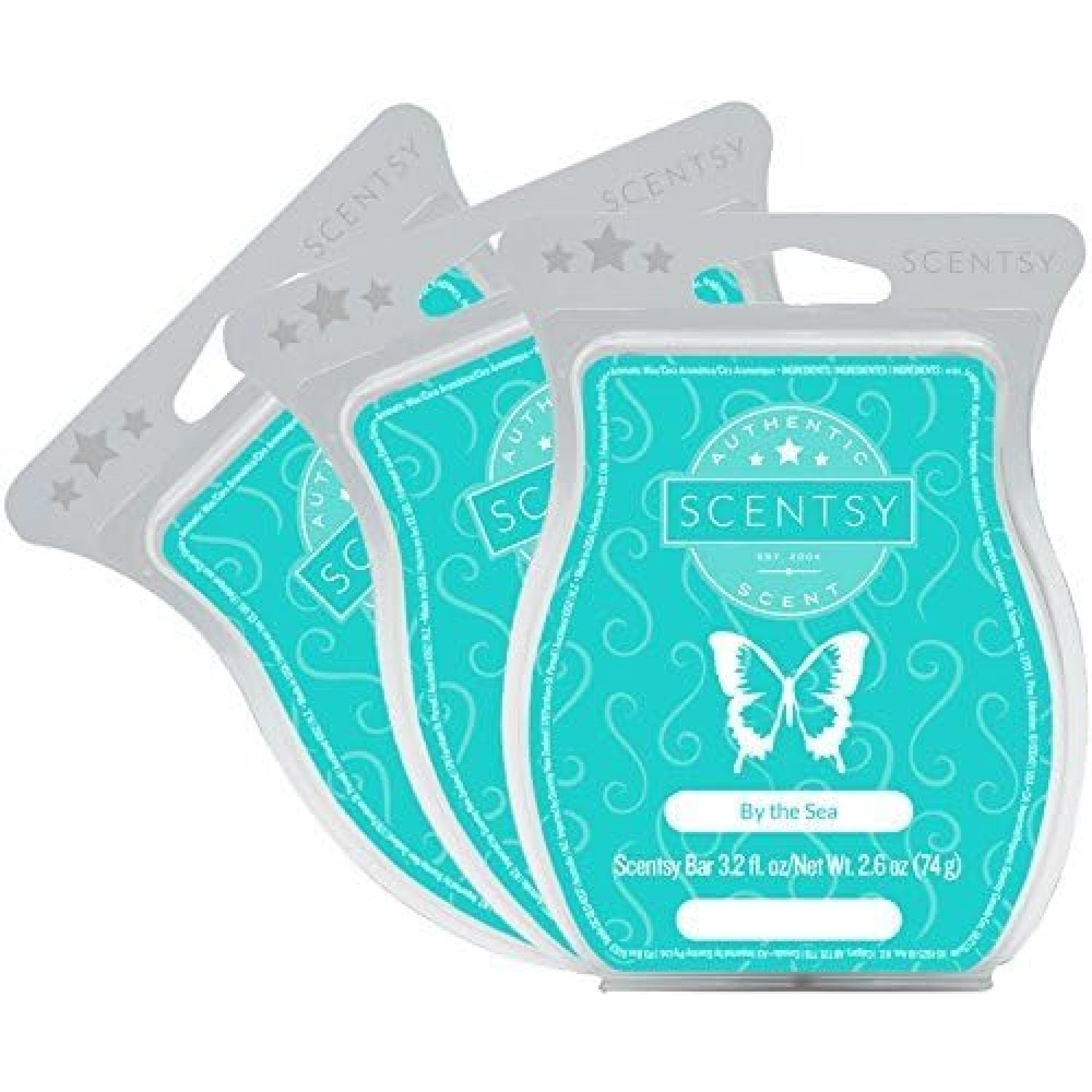 Scentsy, By the Sea, Wickless Candle Tart Warmer Wax 3.2 Oz Bar, (3) by