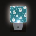 thumbnail image 3 of WOBOGO A Pattern Of Snowmen and Gifts on Blue Background LED Night Light 2 Pcs Set 0.5 Watt Wall Plug in Dusk to Dawn Automatic Switch Soft White Light, 3 of 7