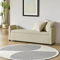 thumbnail image 4 of Tina's Home 59" Storage Bench Upholstered Bed End Foot Stool 2 Throw Pillows Bedroom Entryway Living Room Beige, 4 of 8