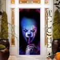 thumbnail image 2 of 1pc, Clown Halloween Banner Decoration Supplies Trick Or Treat Horror Killer Creepy Scary Terror Backdrop Background Decor For Birthday Party Photo Props Favor Flag, 2 of 4