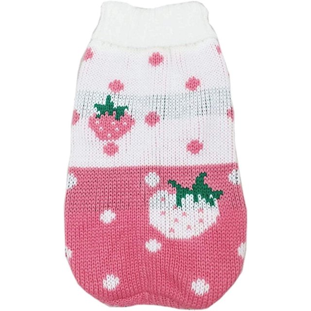 Pet Clothes,Small Dog Sweater Winter Warm Pet Pullovers Pets Clothing for Dogs Puppy Suit Outfit Baby ( Pink Strawberry)