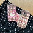 thumbnail image 3 of Cute Cartoon Glitter Crystal Flash Diamond Sanrio Hello Kitty Phone Case For iPhone 15 14 13 12 11 Pro Max Soft Leather Cover RJ, 3 of 7