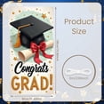 thumbnail image 2 of Gold Theme Graduation Banner Graduation Cap Design Graduation Backdrop Red Curtain Golden Tassel Grad Event Display for Graduation Party Graduation Ceremony Photo Backdrop, 2 of 8