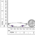 thumbnail image 6 of Gem Stone King 925 Sterling Silver Purple Amethyst and White Diamond Tennis Bracelet for Women | 3.26 Cttw | Gemstone February Birthstone | Oval 7X5MM | 6 inch + 1 inch Extender, 6 of 6