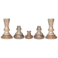 thumbnail image 7 of Handmade Mango Wood Eco-friendly Traditional Wallnut Set Of Five 12",9",6",9" & 12" Pillar Candle Holder, 7 of 7