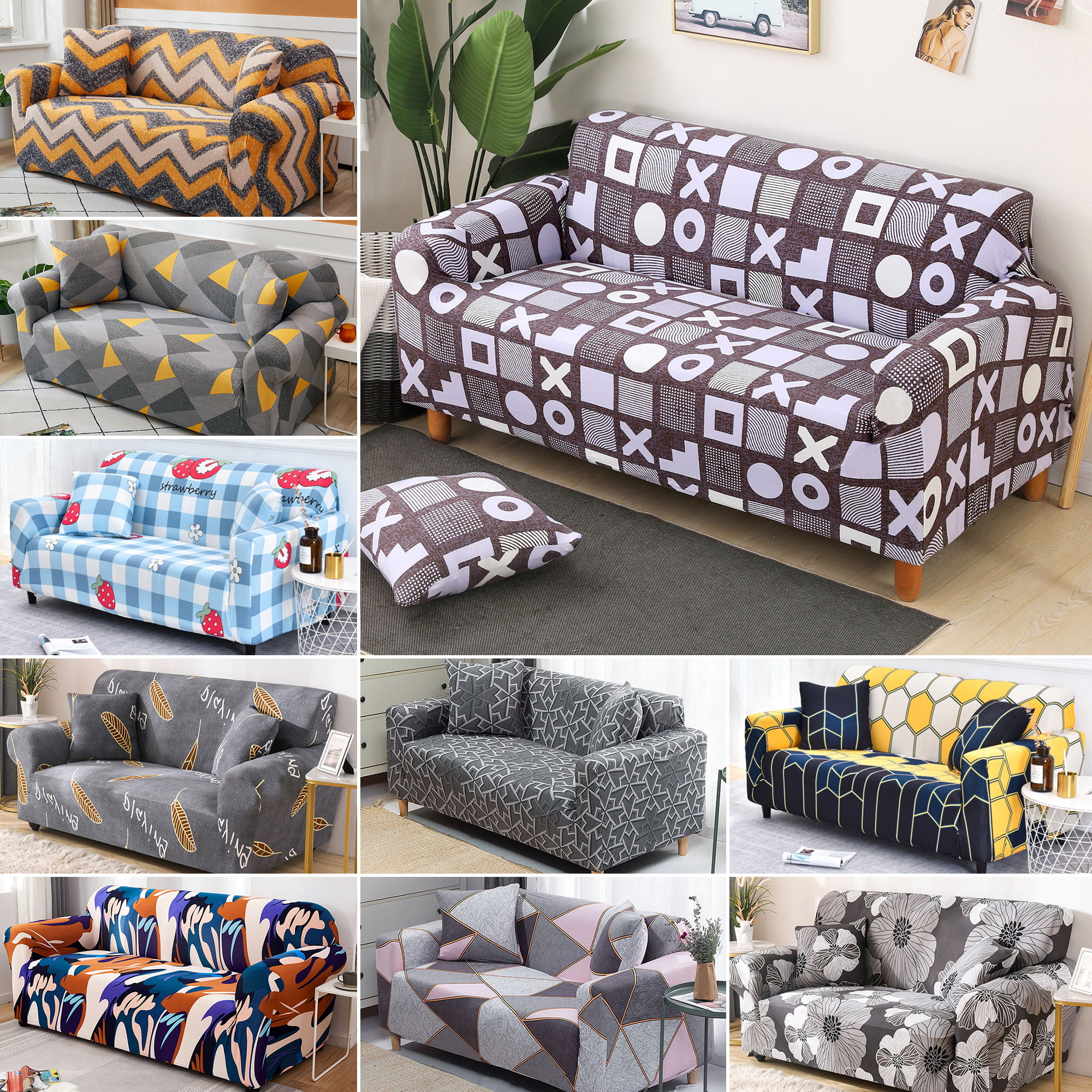 Details about   1/2/3/4 Seater Sofa Slip Cover Stretch Recliner Covers Couch Elastic Slipcovers 