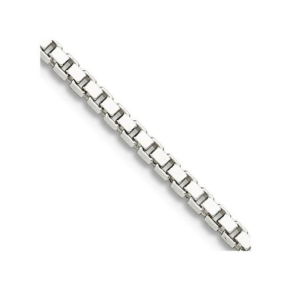 925 Sterling Silver 1.75mm Box Chain Necklace With 2in Ext. 18 Inch Chain Necklace for Women and Men