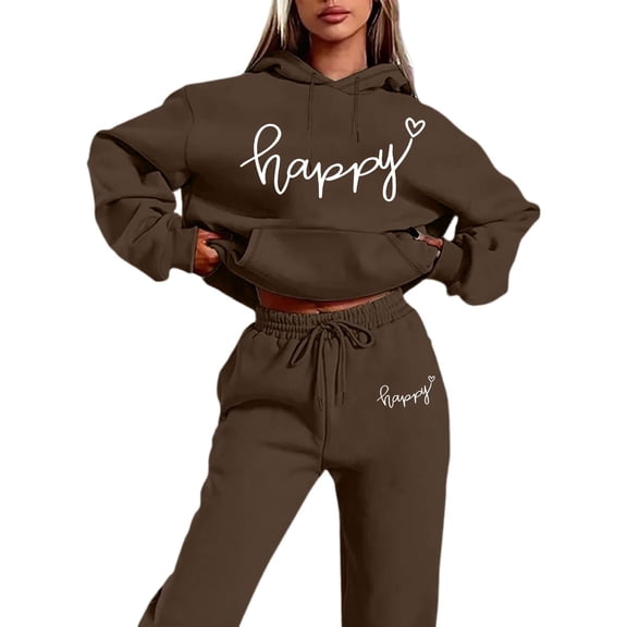 Sweatsuits Women 2 Piece Outfit Jogger Set Hoodie Top and Loose Fit Wide Leg Pants Tracksuit Set Trouser Suit Casual Fitness Set Sports Suit Valentine's Day