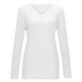 thumbnail image 3 of Exrradully Women's Loose Plus Size Solid Long Sleeve V-neck Pullover Tops Shirt Long Sleeve V-neck Pullover Tops Shirt, 3 of 8