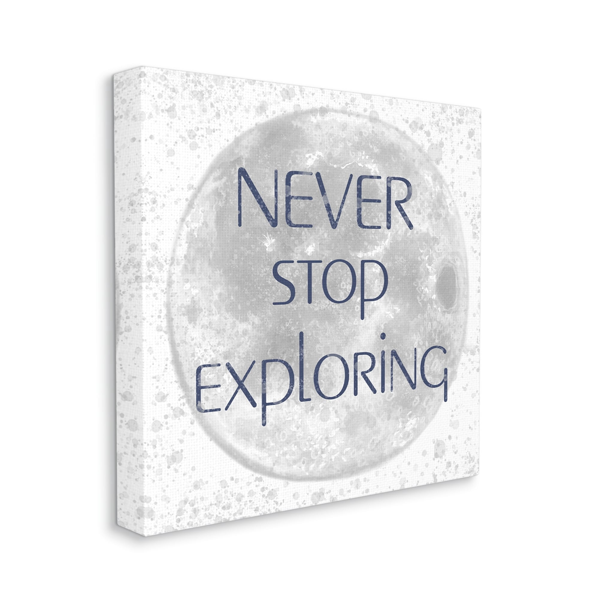 Stupell Industries Never Stop Exploring Children's Phrase Full Moon, 17 x 17,Design by Reesa Qualia