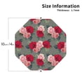 thumbnail image 2 of Picia Rose Flowers Printed Leather Coasters for Drinks, 4" Drink Coasters Set of 4 for Tabletop Protection, Handmade Luxurious Home Décor and Housewarming Gift -Octagon, 2 of 6