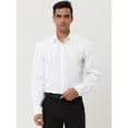 thumbnail image 2 of Camisa de vestir para hombre, ajuste regular, manga larga, con botones, para baile de graduación, camisa sólida blanco XL, 2 of 6