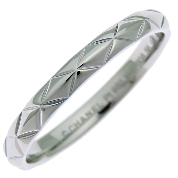 Pre-Owned Chanel Matelass #56 Women's/Men's Ring J2820 Pt950 Platinum