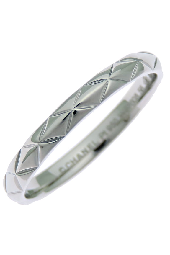 Pre-Owned Chanel Matelass #56 Women's/Men's Ring J2820 Pt950 Platinum
