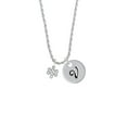 thumbnail image 2 of Delight Jewelry Silvertone Mini Open Infinity Knot Silvertone Script Initial Disc - V - Charm Necklace, 20"+3", 2 of 4
